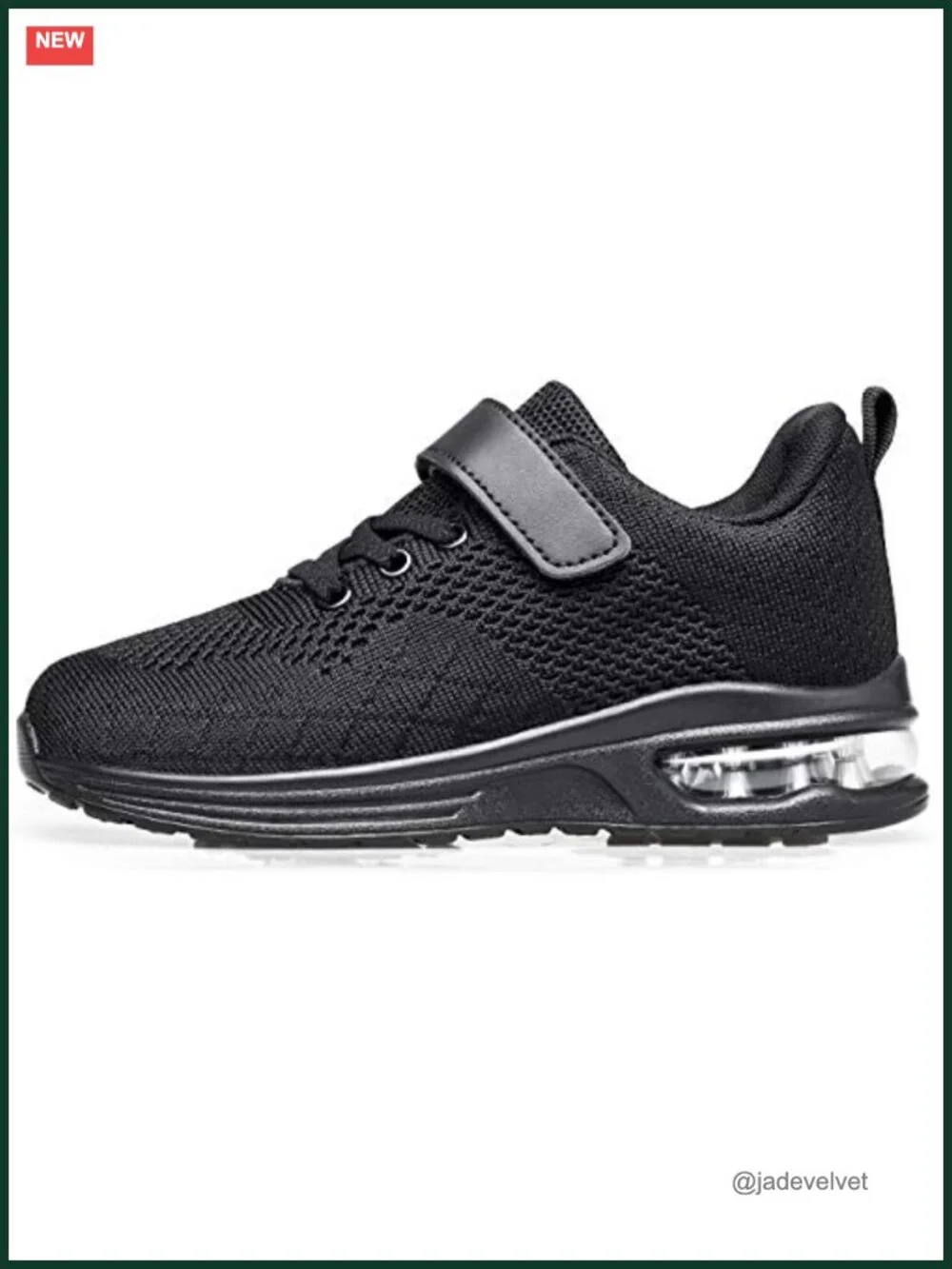 Kids Athletic Non-Slip Running Cushion Sneakers with Hook & Loop